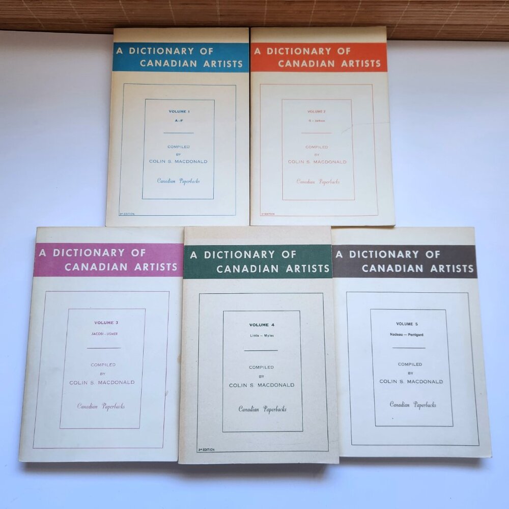 A Dictionary of Canadian Artists Vols 1-5 Colin S MacDonald Paperback Book Set